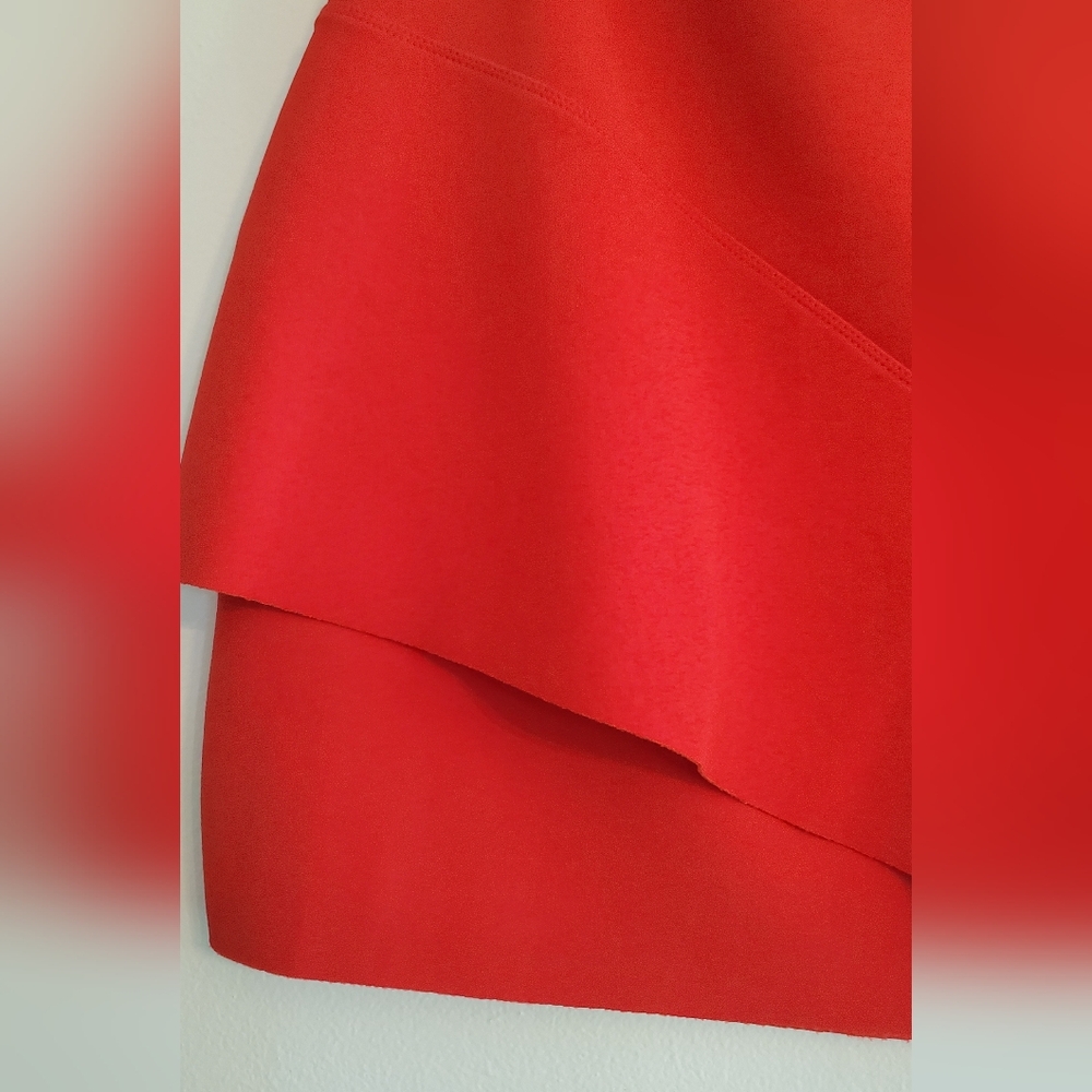 TOP SHOP - SIZE 10 - FRONT RUFFLE MINI SKIRT - SIDE ZIPPER - Picture 4 of 7